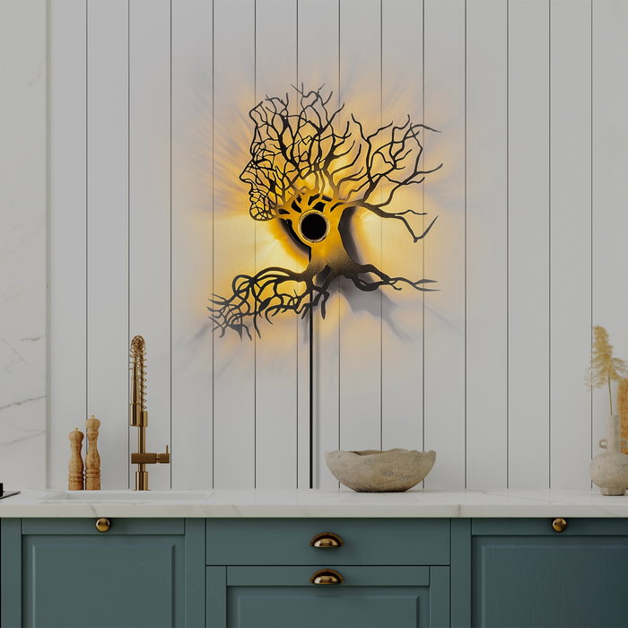 Opviq Tree Man Lámpara de pared negra Opviq Tree Man Lámpara de pared negra